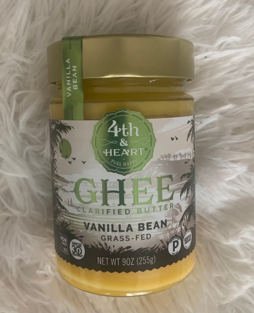 A jar of 4th & Heart Ghee - Vanilla Bean flavored