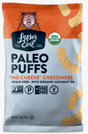 Bag of Lesser Evil Paleo Puffs