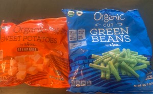 Organic frozen bags of Lidl vegetables