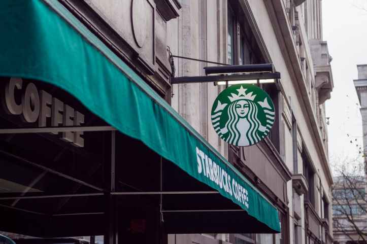 Starbucks coffee shop with awning