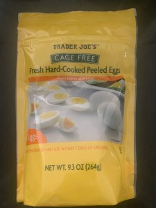 Package of Trader Joe's Cage Free Fresh Hard-Cooked Peeled Eggs