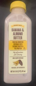 Bottle of Trader Joe's Banana & Almond Butter Smoothie