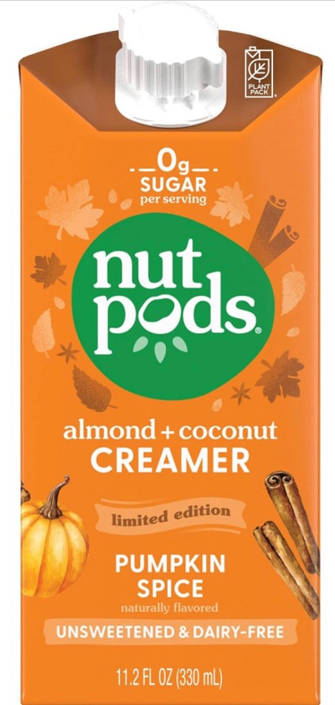 Nut Pods Pumpkin Spice Creamer orange container