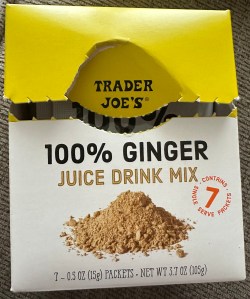 Box of Trader Joe's 100% Ginger Juice Drink Mix Packets